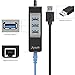 Alxum 3 Port USB 3.0 Extension Hub with RJ45 Gigabit Ethernet Adapter for Surface Pro 6/5/4/3, 10/100/1000 Mbps Ethernet Network Compatiable with MacBook Air/Pro, iMac, Chromebook, Linux, PC