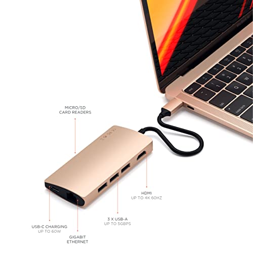 Satechi Aluminum MultiPort Adapter V2 4K HDMI (60Hz), Gigabit