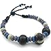 KONOV Mens Womens Ceramic Rope Bracelet, Tribal, Fit 7-9 inch Adjustable, Blue Black