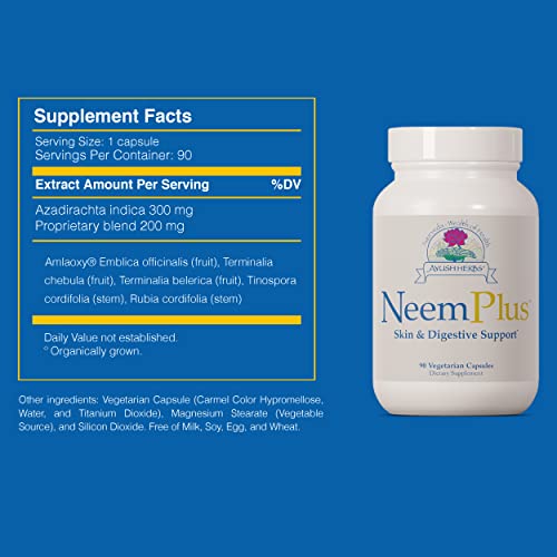 Ayush Herbs Neem Plus, Skin and DigestiveSystem Support, Natural