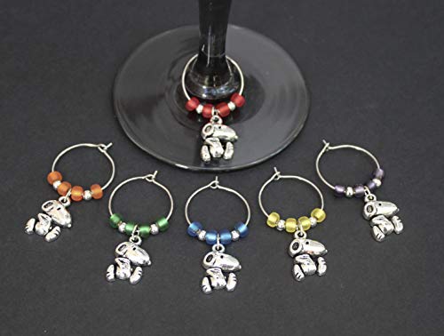 Beagle-Snoop-Dog-Wine Glass Charms-Set of 6