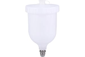 Spray Gun Cup Pot, 600ml Plastic Gravity Feed Paint Cup for Devilbiss TEKNA Pro Pri FLG Spray Paint Mixer Replacement