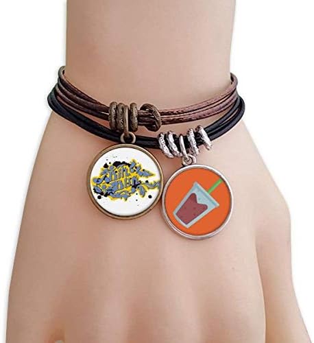 DIYthinker Hip-Hop Rock and Roll Bin Box Pattern Bracelet Rope Juice Wristband