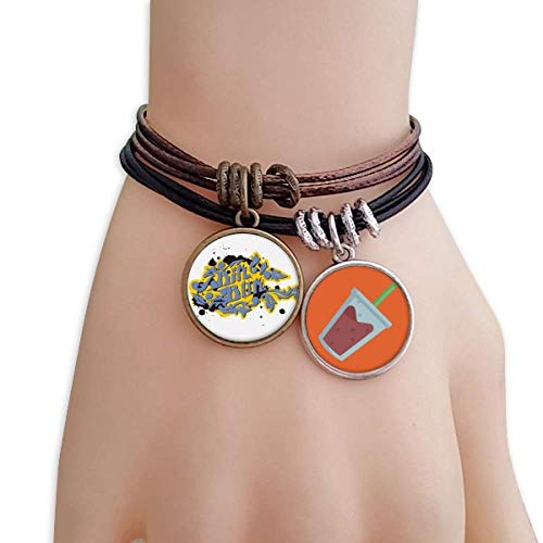 DIYthinker Hip-Hop Rock and Roll Bin Box Pattern Bracelet Rope Juice Wristband