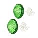Glass Of Venice Murano Glass Button Stud Earrings - Emerald Green