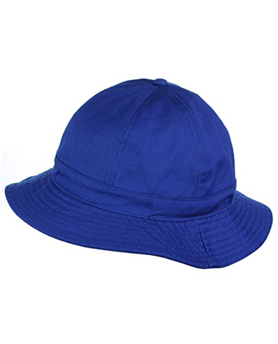 NYFASHION101 Unisex Lightweight Crushable 6 Panel Button Top Cotton Bucket Hat, Royal