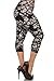 Leggings Depot Women's Butterknit Capri Cropped REGULAR and PLUS Printed Leggings Tights Batch13 (Plus (Size 12-24), Roses N' Dahlias)