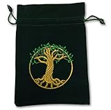 FindSomethingDifferent Tree of Life Tarot Bag Embroidered Velvet 180 x 130mm