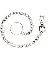 RamPro 18" Secure Travel Wallet Chain with 2" Key Split Ring &amp; Trigger Snap Hook Clasp – Professional Grade Heavy Duty Jeans Link Coil Leash for Men/Women – Great for Truckers and Bikers