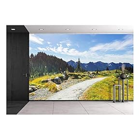 Picturesque Mountain Landscape on Sunny Day in Summer Time. Good for Natural Background. - Removable Wall Mural | Self-Adhesive Large Wallpaper - 66x96 inches