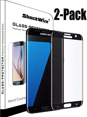 Samsung Galaxy J7 (2017 ONLY) J7 Prex/Sky/Pro/J7V [Full Coverage] Ballistic Screen Protector ShockWize [2-Pack] [Tempered Glass] .3mm Thin Real Glass [Does Not Fit 2015/2016 Models] (Black 2-Pack)