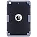 iPad Mini 2 Case,iPad Mini Case, iPad Mini 3 Case,iPad Mini Retina Case, BENTOBEN Anti-slip Shock-Absorption Silicone PC High Impact Resistant Hybrid Three Layer Armor Protective Case Cover Black&Gray