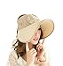 Women UPF 50+ Sun Protective Foldable Straw Wide Brim on Beach Sunscreen Visor Holiday Sunhat (One Size, Camel)