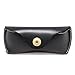 Boleke Unisex Handmade Genuine Leather Eyeglass Case Vintage Sunglasses Eyewear Protective Holder(Bronze Magnetic Snap)black