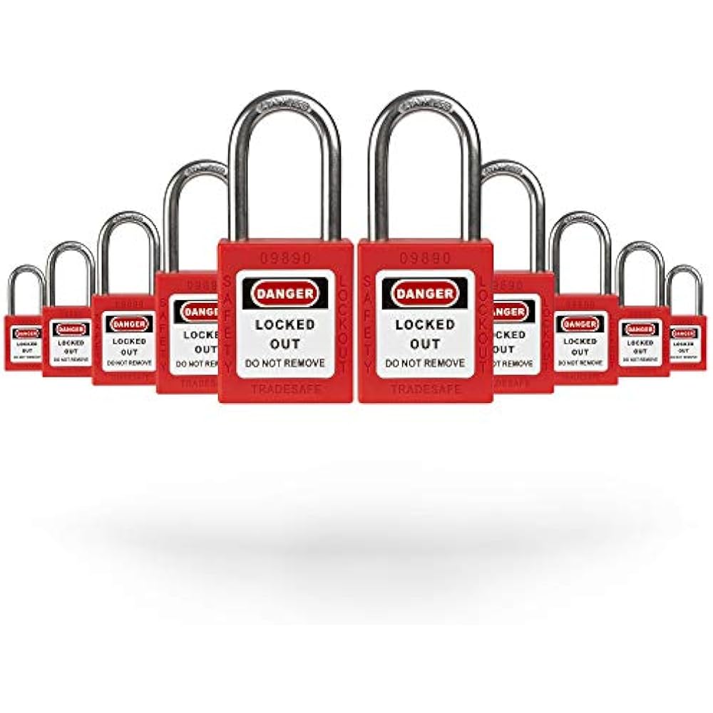 TRADESAFE Loto Locks 10 Lockout Tagout Keyed Differently Out Padlocks
