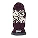 BRUCERIVER Women Snowflake Knit Mittens with Warm Fleece Lining Size L (Aubergine)