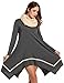 Meaneor Shirt Dress for Women, Womens Long Sleeve Casual Irregular Hem Loose Tunic Shirt Dress-Valentine's Days Gift for Her(Dark Grey,S)