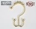 nikkouware Brass Shower Curtain Hooks, Hangs Both Shower Curtain and Liner Separately, No More Snagging and Pulling The Curtain with Easy Glide Heavy Duty Rollers, Gold Brass, Set of 12