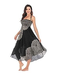 Falda larga hippie bohemia estilo gitano 2 en 1 para dama, vestido de playa, falda para cubrir bikini femenino
