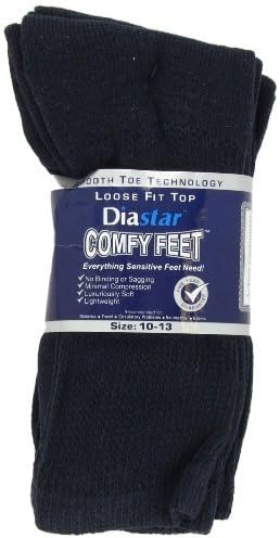 Diastar Comfy Feet Diabetic Socks, Navy, 10-13, 3 pack - Buy Packs and Save (Pack of 2)