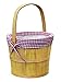 Vintiquewise(TM) Woodchip Bushel Basket with Red Ginghan Lining