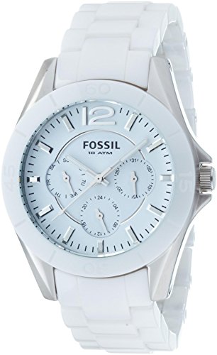 Fossil Women's CE1002 White Ceramic Bracelet White Analog Dial Multifunction Watch
