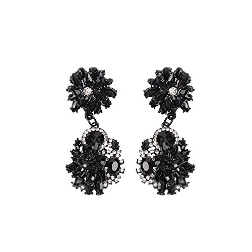 Holylove Black Retro Style Statement Necklace Bracelet Earrings for Women Novelty Jewelry Set 1 with Gift Box-8041BBlack 3PCS