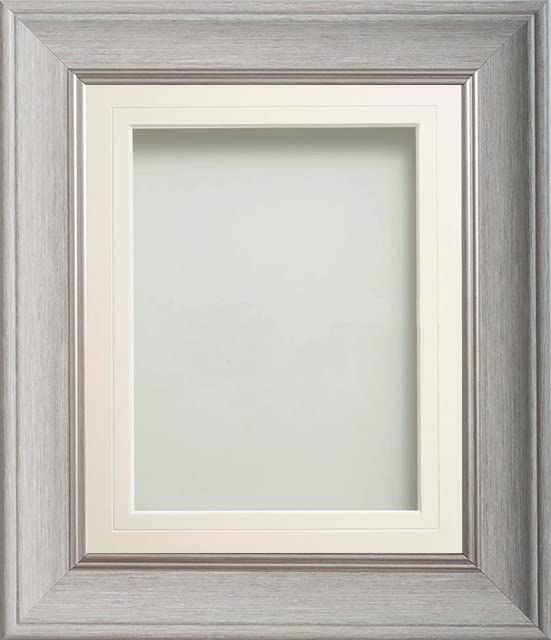Frame Company Drummond Pale Grey Photo Frame, White V-Groove Mount, 6x4 for 4x3 inch, fitted with perspex