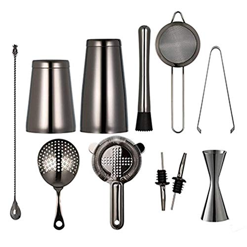 ARTFFEL Langlebiges Shaker-Bar-Set: gewichtete Shaker, Sieb-Set, Messbecher, Barlöffel, Eiszange, Ausgießer gesund…