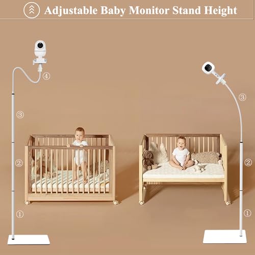 EYSAFT Baby Monitor Floor Stand Holder Mount Compactible for Nanit Pro & Flex Stand,Infant Optics DXR-8 Pro,VTech VM901/VM819/RM7764,Momcozy,HelloBaby,eufy E110,nooie IPC100,Motorola VM75/VM50G/VM44