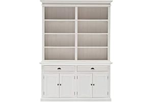 Beaumont Lane Storage Cabinet with Hutch in Pure White