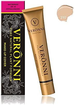 Sonnena Full Coverage Foundation | Long Lasting Waterproof Makeup Cover Cream SPF30 | Hypoallergenic & Light Weight Liquid | Tattoo, Acne, Spots, Under-Eye Cover-up (One Size, D)