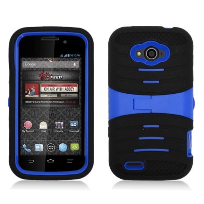 AIMO Rugged Wave Armor Case w/ Built-in Kickstand for ZTE Reef N810 [Virgin Mobile]