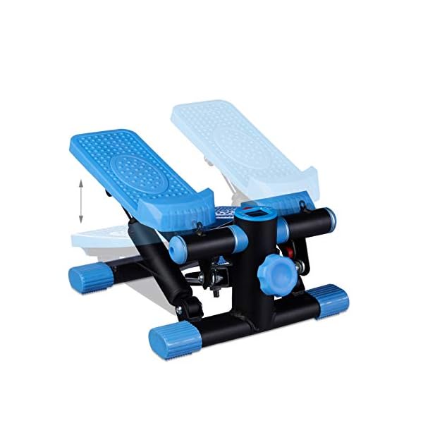 Relaxdays-Unisex-Stepper-Adjustable-Resistance-with-Expander-Speedometer-and-Step-Counter-Hxwxd-170-X-31-x-33-cm-Black-Blue-M Relaxdays Unisex Stepper, Adjustable Resistance, with Expander, Speedometer and Step Counter, Hxwxd: 170 X 31 x 33 cm…