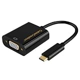 USB C to VGA Adapter, CableCreation USB Type C to VGA Converter, Compatible with MacBook Pro 2019, Mac Mini, Surface Book 2, Chromebook Pixel, XPS 13/15, Yoga 920, Galaxy S10, Black
