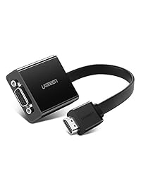 UGREEN - Adaptador HDMI a VGA con conector de audio de 0.138 in hasta 1080P para PC, ordenador portátil, Ultrabook, Raspberry Pi, Chromebook, Negro