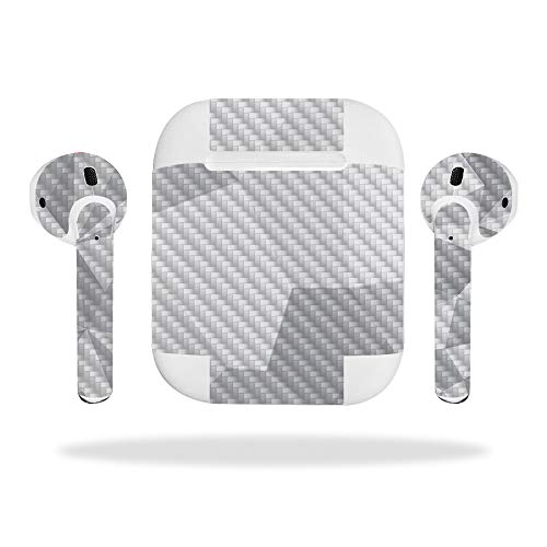 MightySkins Carbon Fiber Skin for Apple Airpods - Abstract Wood | Protective, D…