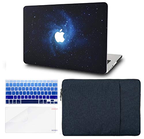KEC Laptop Case for Old MacBook Pro 13" Retina (2015-) w/ Keyboard Cover + Sleeve + Screen Protector (4 in 1 Bundle) Plastic Hard Shell Case A1502/A1425 (Blue)