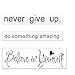 Wall Decal Quotes Words Stickers Bundle-Konsait Never Give Up-Do Something Amazing-Believe in Yourself Vinyl Wall Lettering Quotes Sayings for Living Room School Room Decor