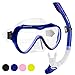 SwimStar Snorkel Set for Women and Men, Anti-Fog Tempered Glass Snorkel Mask for Snorkeling, Swimming and Scuba Diving, Anti Leak Dry Top Snorkel Gear Panoramic Silicone Goggle No Leak