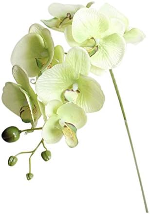 Zentto Artificial Butterfly Orchid Flower Silk Flower Bouquet Artificial Flower Plant for Wedding Home Decoration 24'' High Purple-Green