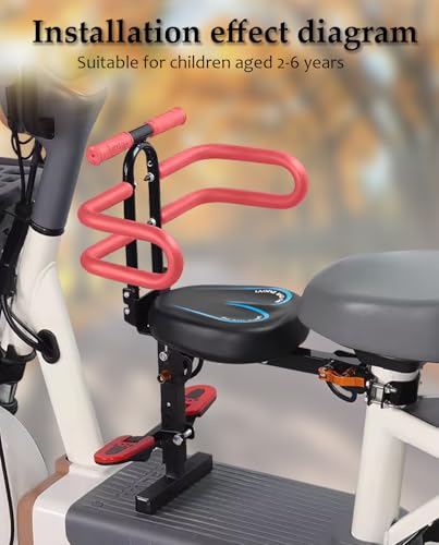 Child Seat for Electric Scooter with seat, Kid Seat Suitable for Electric Bicycle/Hybrid Cruiser Bicycles and City Bicycles, Suitable for Children 2~6 Years