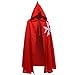 BLESSUME Medieval Hospitaller Hood Robe Templar Knight Cloak Halloween Costume Cape Unisex (Red, Large)