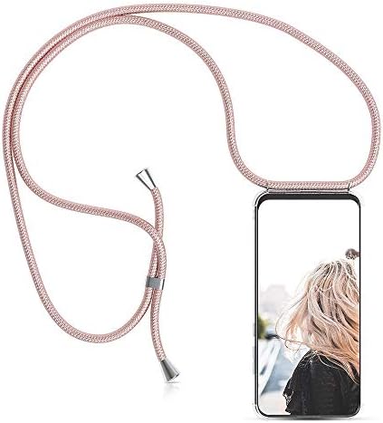 MXKOCO Compatible with Huawei Honor 20 LITE Case- TPU Necklace Phone Cover/Case Adjustable Length Lanyard Mobile Phone Chain, Holder with Neck Cord Lanyard Strap for Huawei Honor 20 LITE - Rose Glod