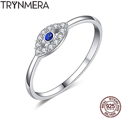 Amazon 婚約925スターリングシルバー邪眼指リングブルーアイクリスタルリング女性結婚指輪スターリングシルバージュエリークリスタルリングii リング 通販