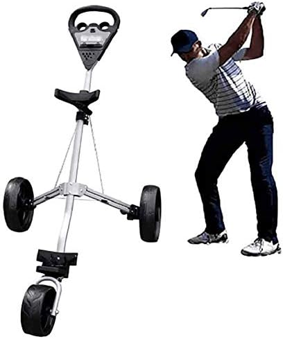 XFY Golf Push Cart 3 Wheels Foldable Hand Cart, Golf Push/Pull Trolley with Score Board, Quick Open and Close Golf Pull Cart