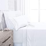 Beckham Hotel Collection Luxury Soft Brushed 2100 Series Microfiber Sheet Set - Hypoallergenic - King - White