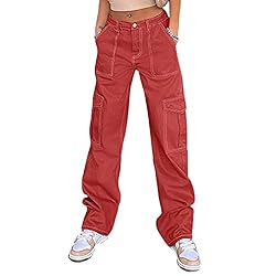 QYANGG High Waist Cargo Pants Women Stretch Baggy