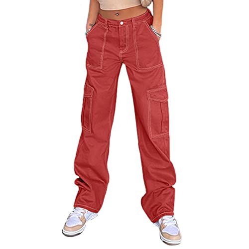 QYANGG High Waist Cargo Pants Women Stretch Baggy
