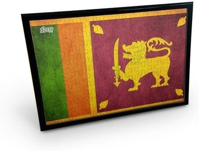 NEZY Sri Lanka Vintage Flag 120 Pieces Jigsaw Puzzle with Table Photo Picture Home Decor Frame (11.4" x 7.9")